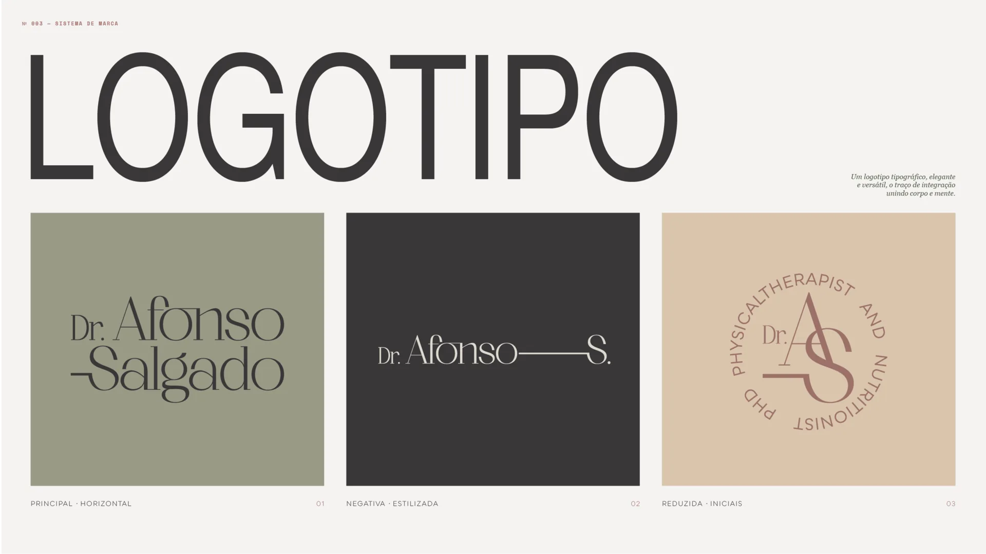 Logotipo + variações — principal, negativa, monograma